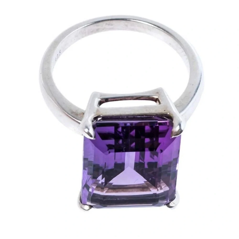 TIFFANY & CO. Sparklers Amethyst Cocktail Ring, Size 7 #1005 - Picture 5 of 6